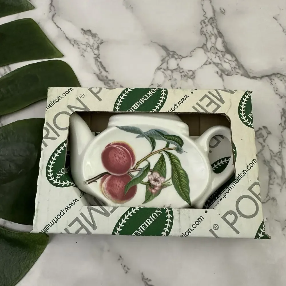 Portmeirion Teapot Shaped Tea Spoon Rest New Grimwoods Royal Fruit Floral